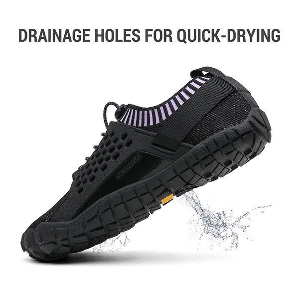 Women's Quick-Dry Aqua Water Shoes - BLACK PURPLE - 3